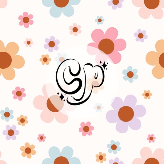 Retro daisies seamless file