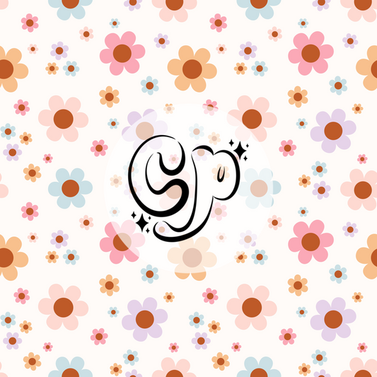 Retro daisies seamless file