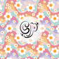 Retro Groovy Wavy Daisy seamless file