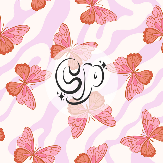 Wavy Butterflies Seamless file