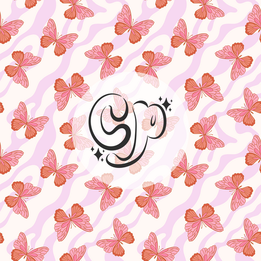 Wavy Butterflies Seamless file