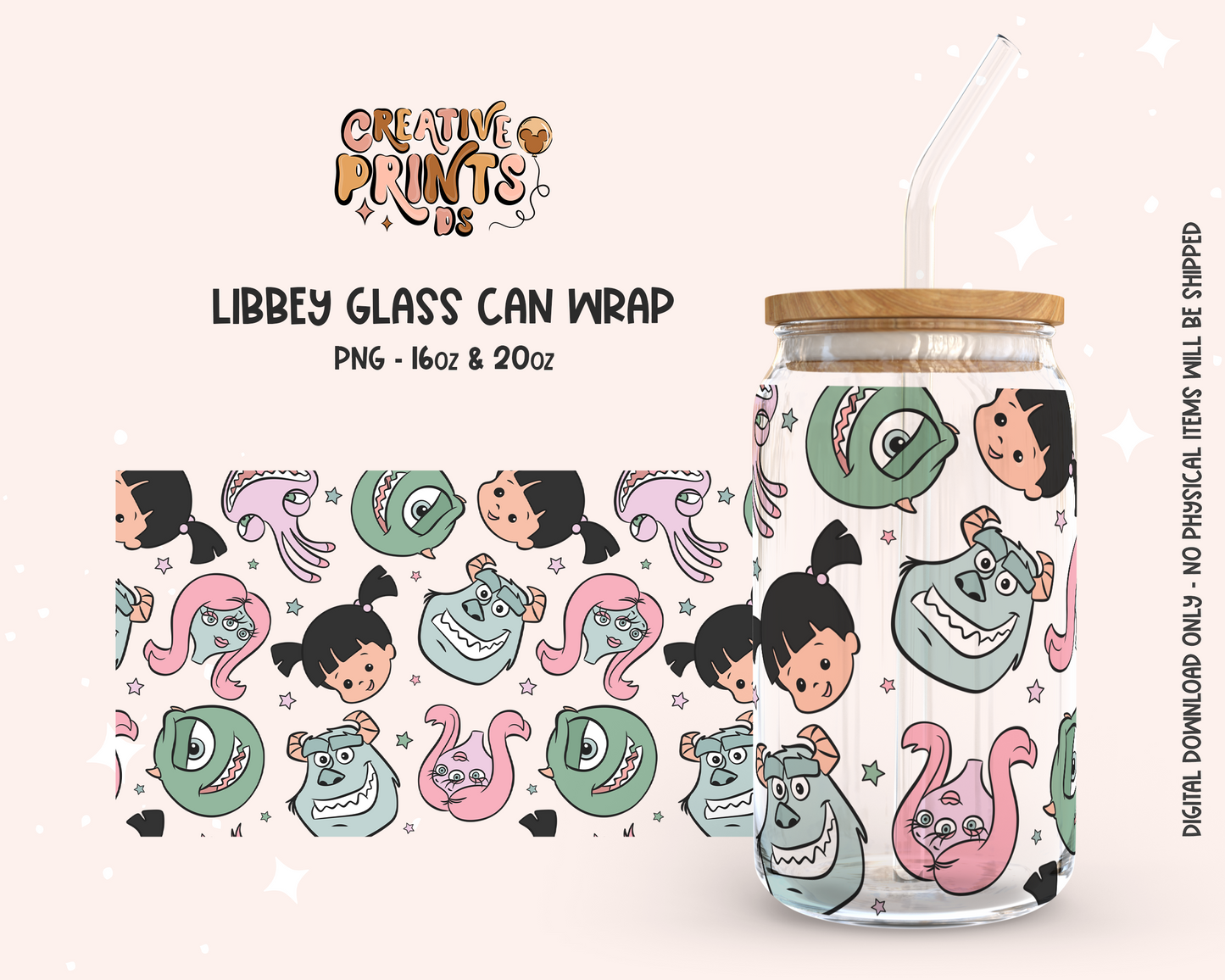 Monster Friends Cup Wrap 16oz & 20oz