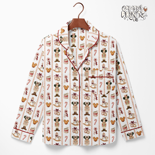 Vintage Christmas Nutcracker Seamless Pattern - Solid White