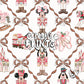Brown Ribbon Bow Nutcracker Mouse Friends Christmas Seamless Pattern