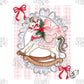 Pink Rocking Horse Christmas PNG