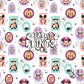 Halloween Frames Mouse Friends Seamless Pattern