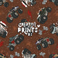 Brown Christmas Monster Truck Seamless Pattern