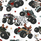 Christmas Monster Truck Seamless Pattern