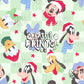 Sage Green Checker Christmas Mouse Friends Seamless Pattern