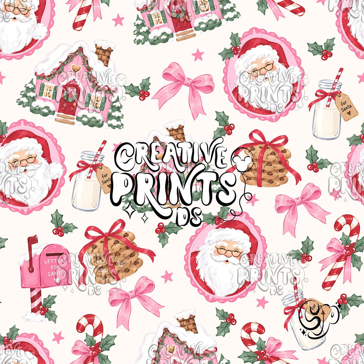 Cozy Christmas Santa Seamless Pattern