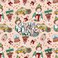 Pink NYC Christmas Elf Seamless Pattern