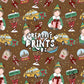 Brown NYC Christmas Elf Seamless Pattern