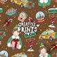 Brown NYC Christmas Elf Seamless Pattern