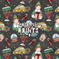 Dark Grey NYC Christmas Elf Seamless Pattern