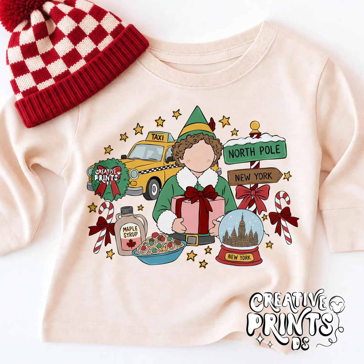NYC Christmas Elf Sublimation Design PNG