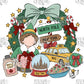 NYC Christmas Elf Wreath Sublimation Design PNG