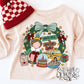 NYC Christmas Elf Wreath Sublimation Design PNG