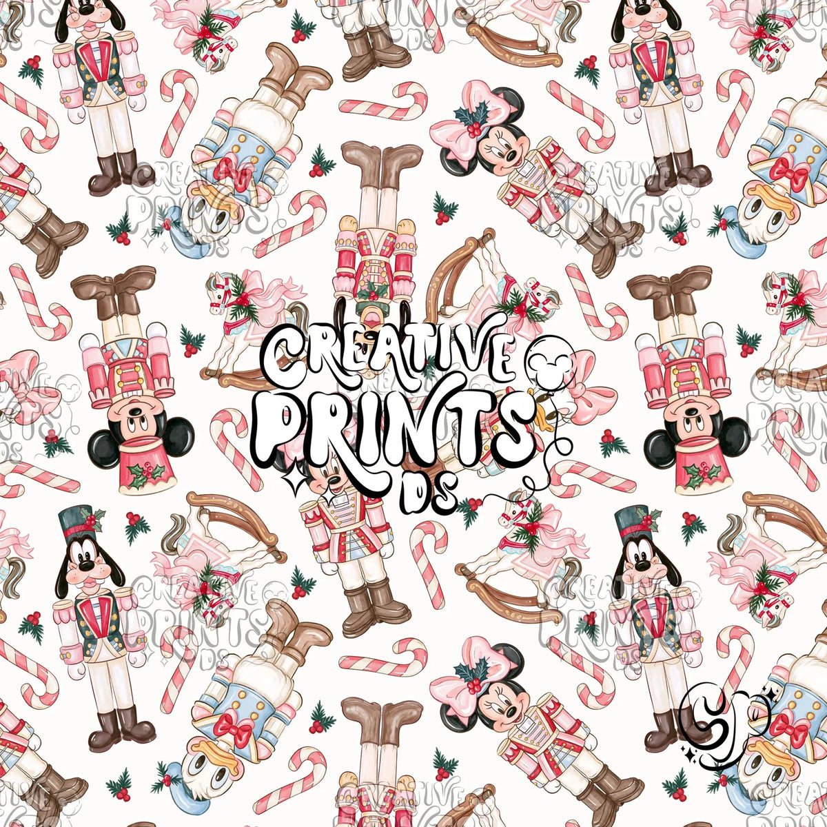 Nutcracker Mouse Friends Christmas Seamless Pattern