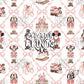 Pink Coquette Bow Nutcracker Mouse Friends Christmas Seamless Pattern