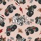 Sand Christmas Monster Truck Seamless Pattern