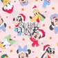 Pink Christmas Mouse Friends Seamless Pattern