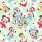 Sage Green Checker Christmas Mouse Friends Seamless Pattern