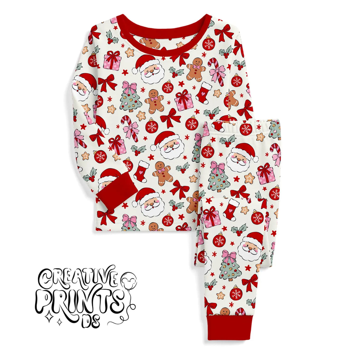 Santa Claus Gingerbread Man Christmas Seamless Pattern