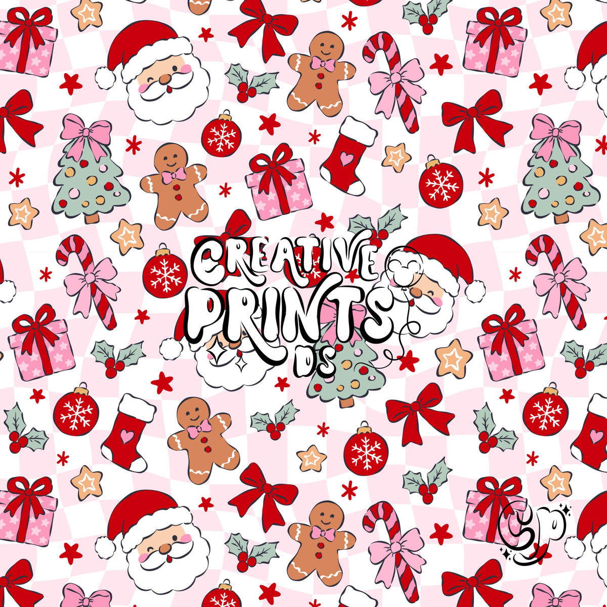 Santa Claus Gingerbread Man Christmas Seamless Pattern