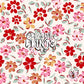Red And Pink Vintage Floral Seamless Pattern Png