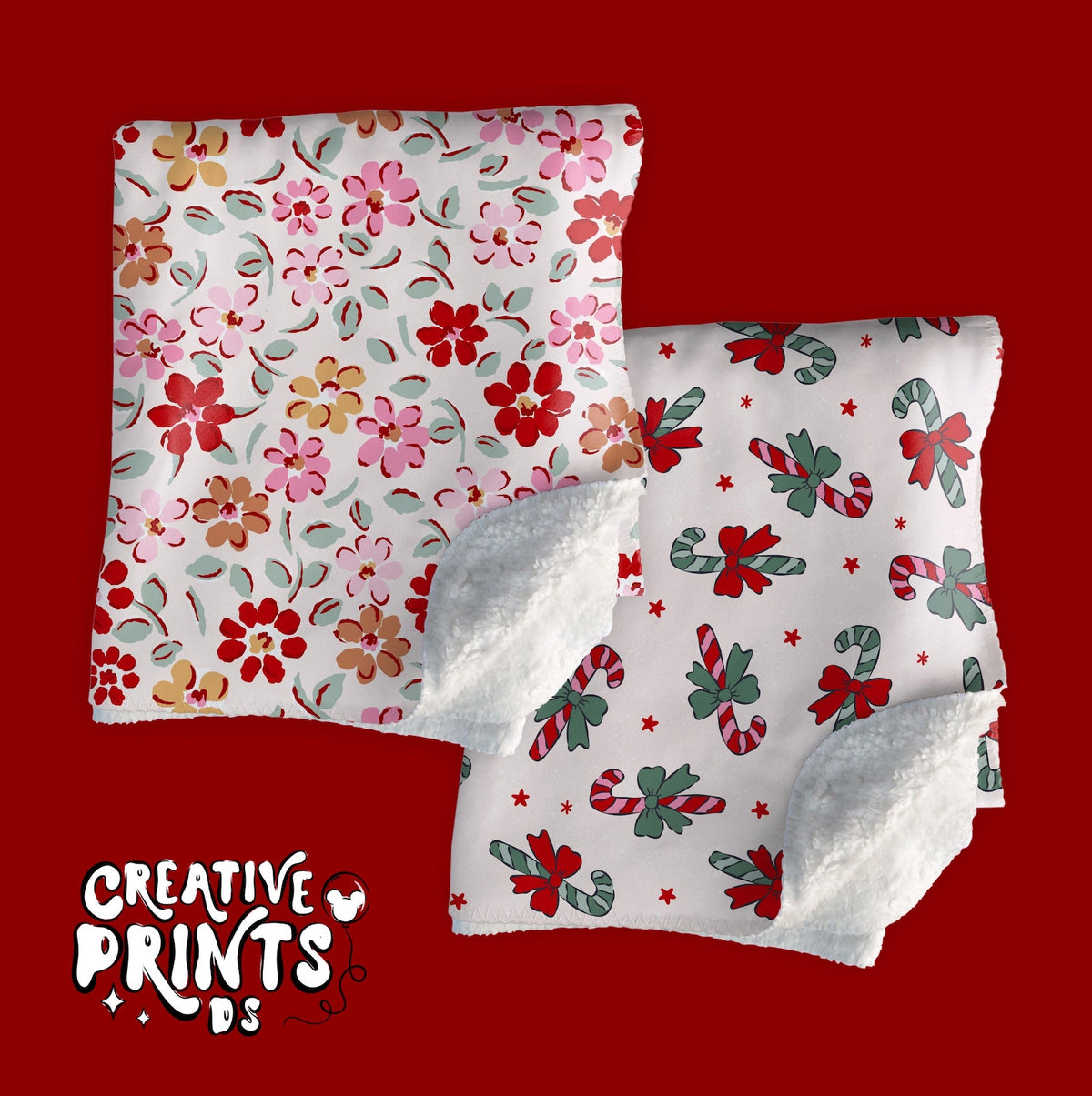Candy Cane Bows Christmas Seamless Pattern Png