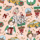 Pink NYC Christmas Elf Seamless Pattern