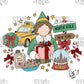 NYC Christmas Elf Sublimation Design PNG