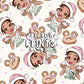 Bayou Princess Christmas Seamless Pattern