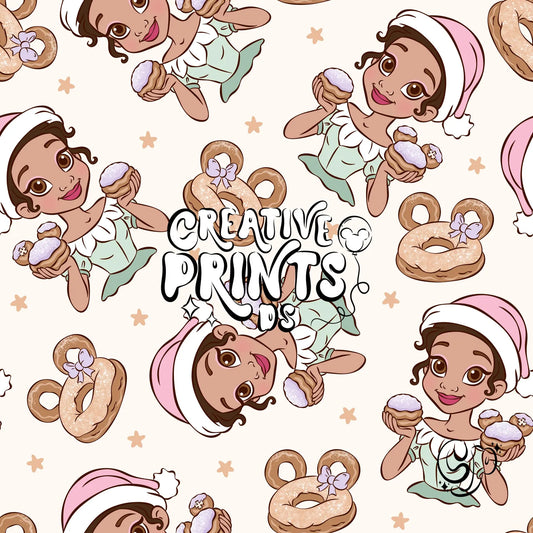 Bayou Princess Christmas Seamless Pattern