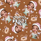 Bayou Princess Christmas Seamless Pattern - Warm Brown