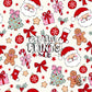 Santa Claus Gingerbread Man Christmas Seamless Pattern