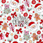 Santa Claus Gingerbread Man Christmas Seamless Pattern
