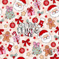 Santa Claus Gingerbread Man Christmas Seamless Pattern