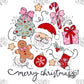 Merry Christmas Santa Claus Gingerbread Sublimation Design Png
