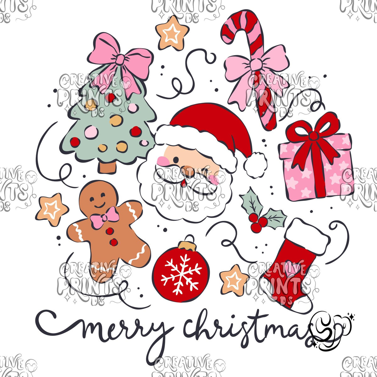Merry Christmas Santa Claus Gingerbread Sublimation Design Png