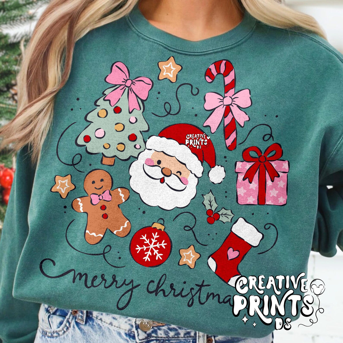 Merry Christmas Santa Claus Gingerbread Sublimation Design Png