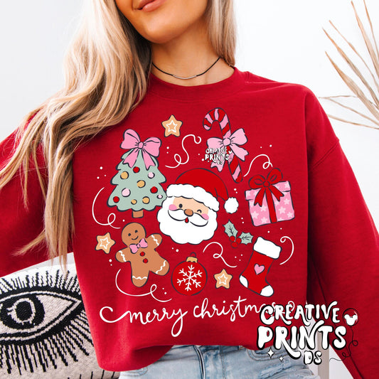 Merry Christmas Santa Claus Gingerbread Sublimation Design Png