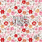 Red And Pink Vintage Floral Seamless Pattern Png