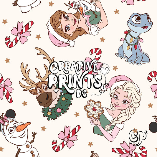 Ice Princess & Snow Queen Christmas Seamless Pattern