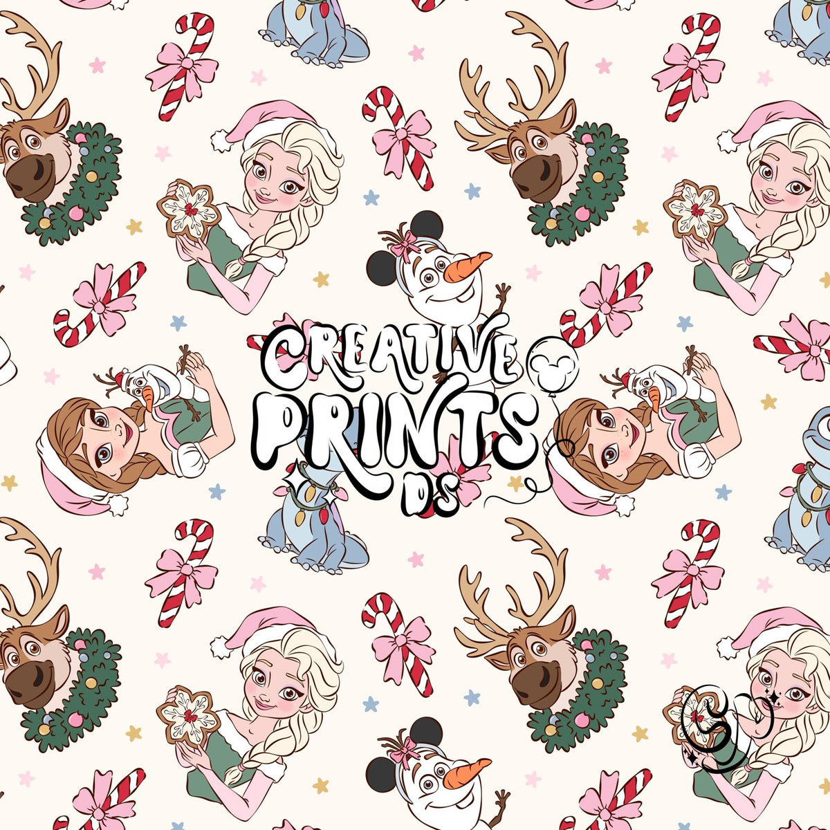 Ice Princess & Snow Queen Christmas Seamless Pattern