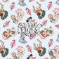 Ice Princess & Snow Queen Christmas Seamless Pattern - Light Blue
