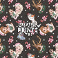Ice Princess & Snow Queen Christmas Seamless Pattern - Dark Charcoal