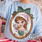 Framed Ice Princess & Snowman Christmas PNG