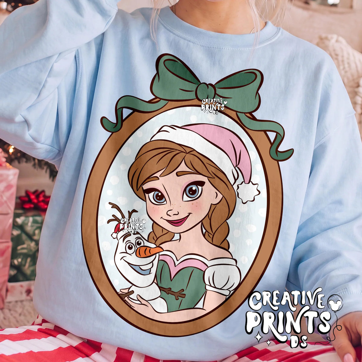 Framed Ice Princess & Snowman Christmas PNG