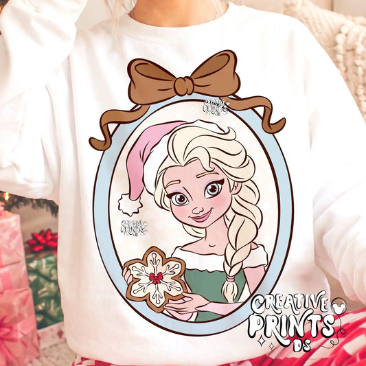 Framed Snow Queen & Snowflake Cookie PNG